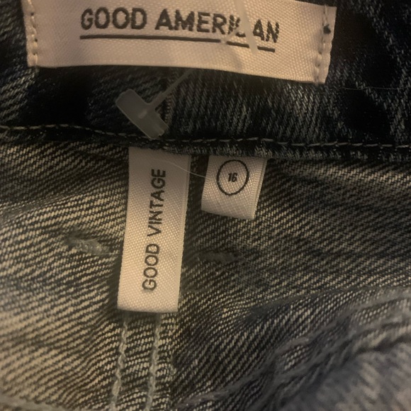 GOOD AMERICAN GOOD VINTAGE distressed baggie straight leg jeans size 16 NWT - Picture 6 of 10